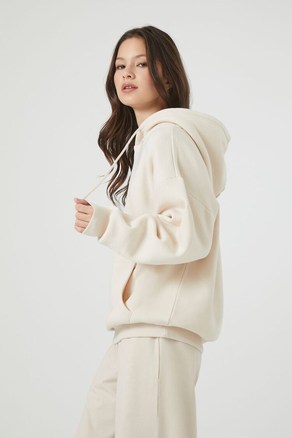 Fleece Drop-Sleeve Hoodie